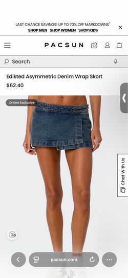 edikted asymmetrical jean skirt