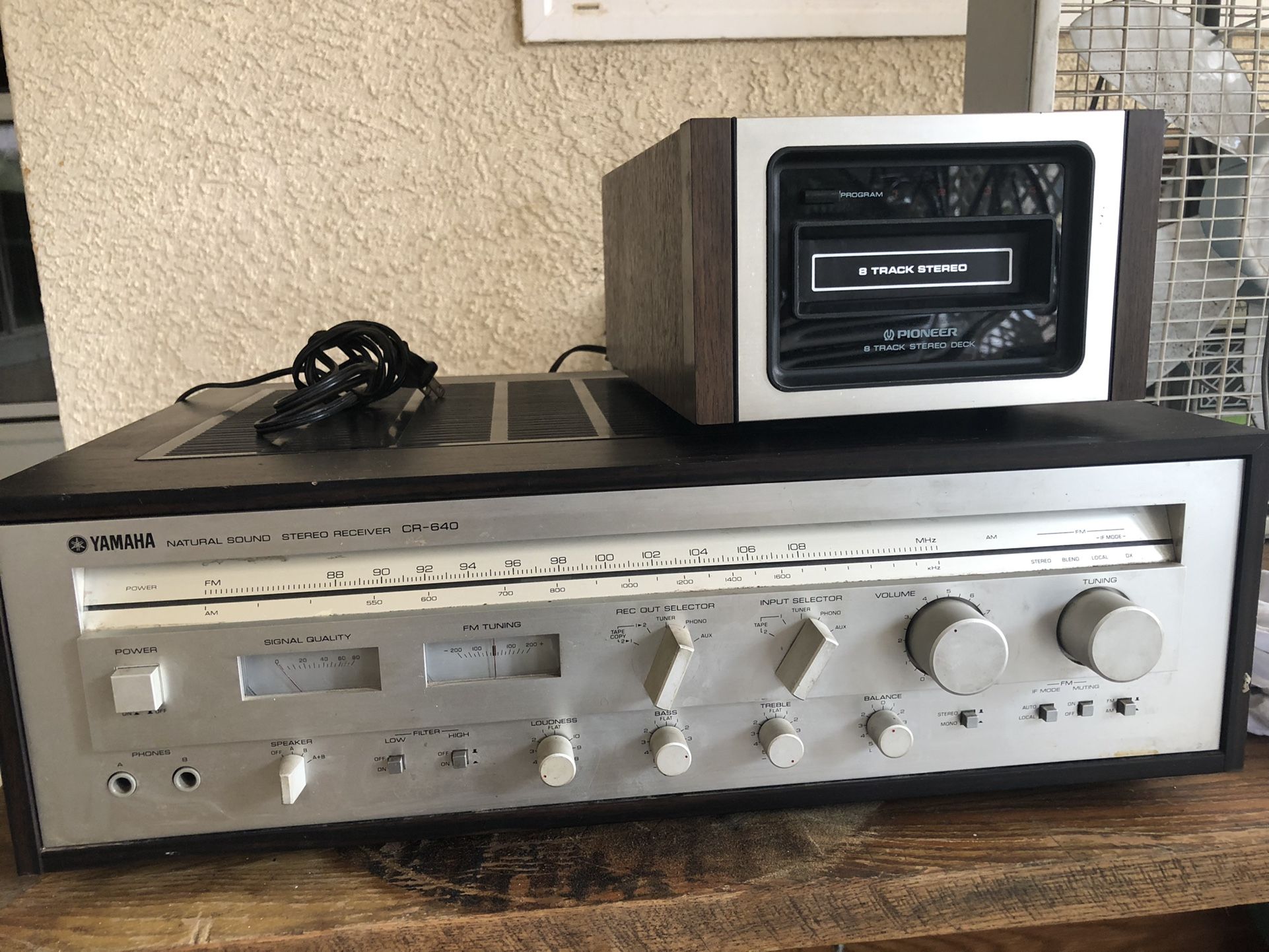 Old school Receiver And 8 Track Stereo Deck