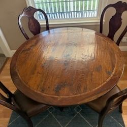 Round Wood Table And Chairs
