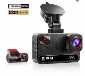 Terunsoul D016 4K Ultra HD Dual Dash Cam Wi-Fi GPS G-Sensor 3" Screen NEW