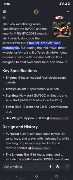 Yamaha Big wheel motorcycle