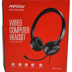 Mpow BH125A Wired USB Computer Headset w/ Control Box