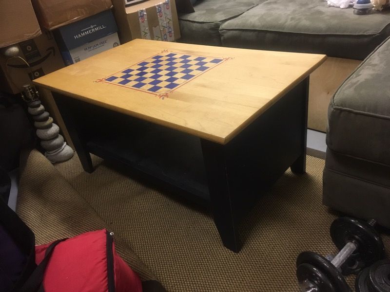 L.L. Bean chess/checkerboard coffee table