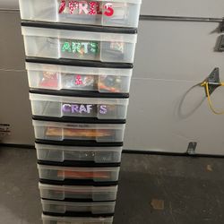 10 Drawer Stackable Clear Plastic Craft Storage Unit