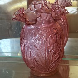 Pink Blown Glass Vase 