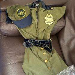 Halloween costume border, patrol woman, dream, girl
