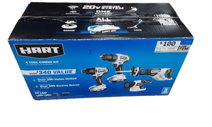 Hart 4 Tool Combo Kit Blue Power Tool Accessory