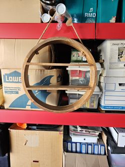Hanging Wood Round Shelf