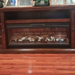 TV Console with ClassicFlame CoolGlow 2-in-1 Electric Fireplace