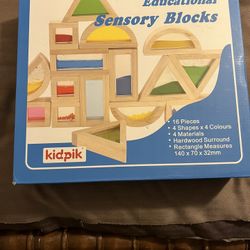 New In Box Kidpik 16pcs Rainbow Sensory Blocks Set Imagination Development