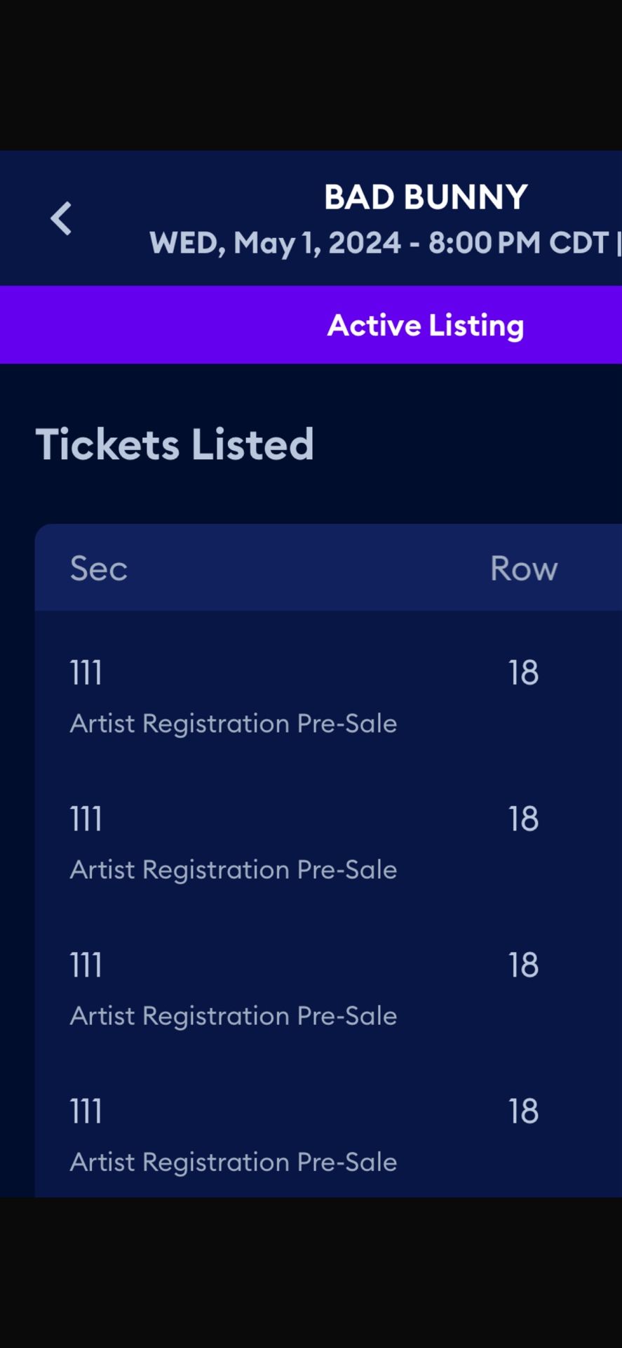 Bad Bunny Houston concert Tickets 4qty