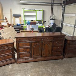 Large Dresser And Two End Tables
