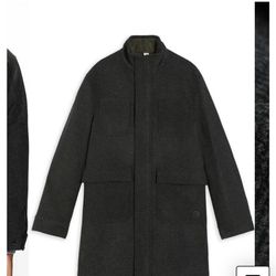 Ted Baker Funnel Neck Coat Gray XL