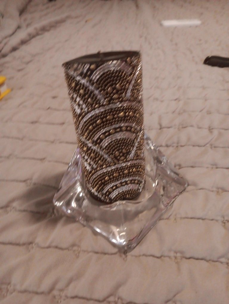 Heavy Clear Glass Candle Holder $12 OBO