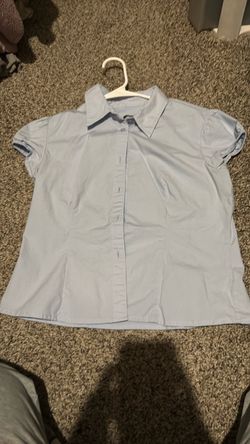 Light blue button up top