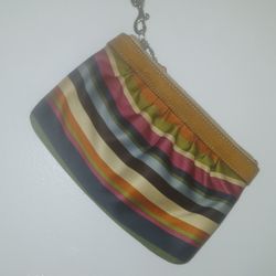 *VINTAGE COACH* Large "POPPY"  Striped Wristlet In EUC