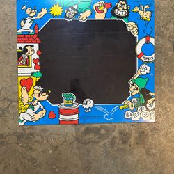 Original 1982 Popeye Arcade Machine Plexiglass Monitor Bezel 