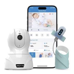 Babytone Baby Monitor - Smart Sleep Sock & 2.5K HD Camera, Track Heart Rate and