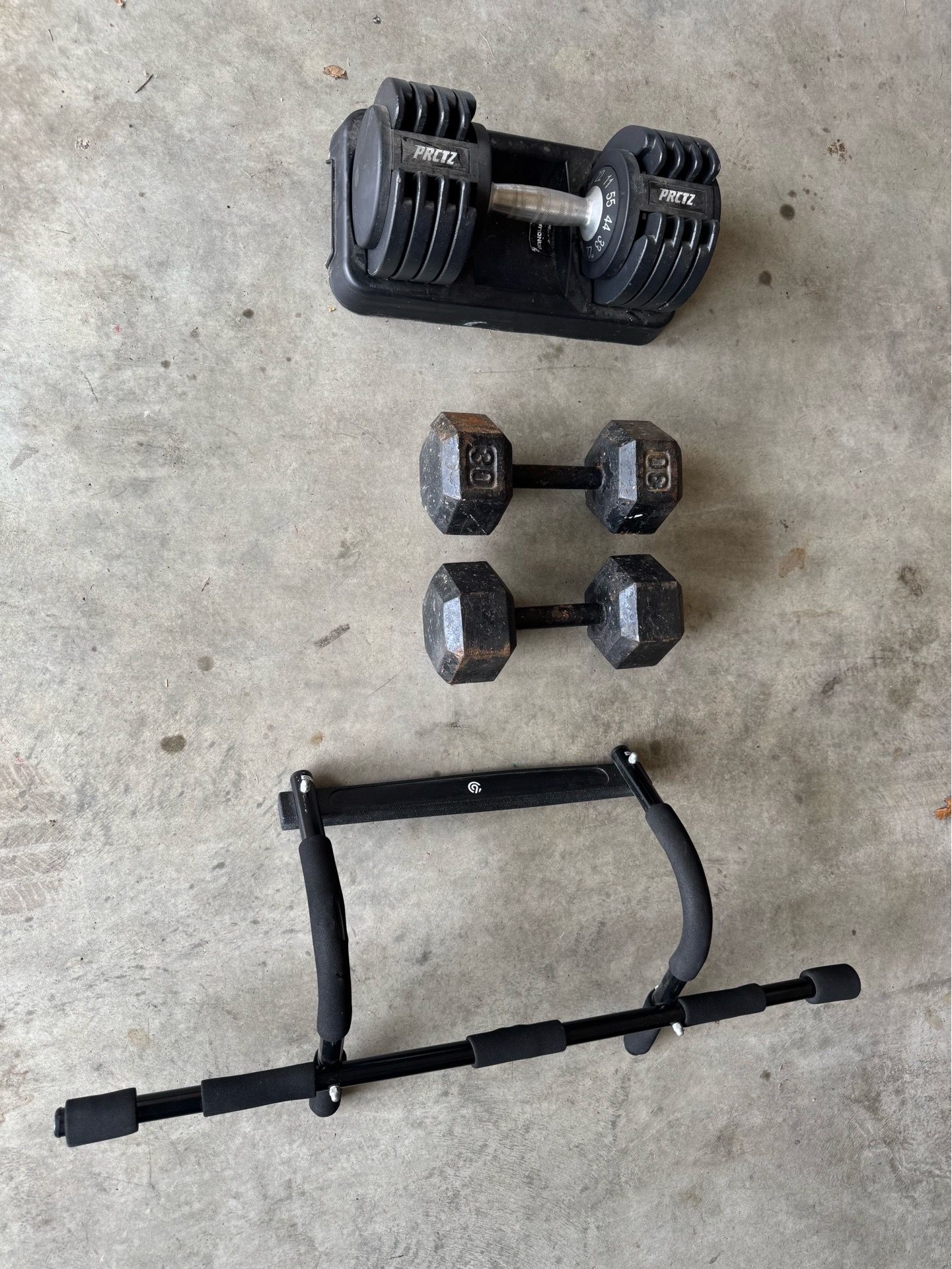 Dumbbells and pull-up bar