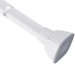 1207: New White Shower Curtain Rod, Adjustable Spring Tension Curtain Rod No Drill, Rust-proof, 45-72 inches, Heavy Duty