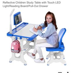 Kids Desk and Chair Set, Height Adjustable Kids Table and Chair Set