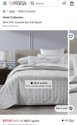 Hotel collection three piece coverlet set