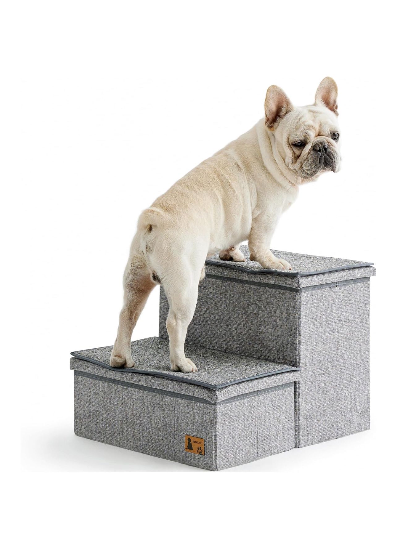 2 Tiers Dog Steps for Bed and Couch, Grey