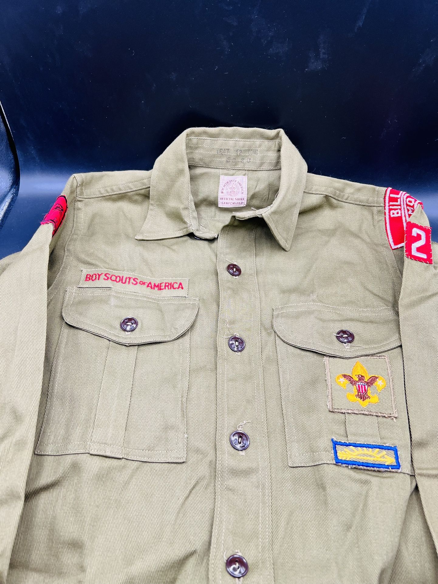 Vintage Boy Scouts Authentic Button Down Shirt With 2 Scarves