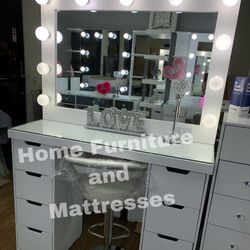 Vanity Set Hollywood Mirror LED Lights Makeup Table🤩New