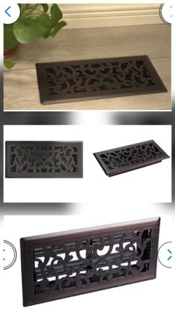 New- 4-in x 10-in Maximum airflow Steel Oil-Rubbed Bronze Savannah Design Floor Register