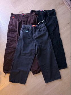 Empyre Pants Bundle – 3 Pairs (Black Jeans + Brown Cargo) – Size 28–32
