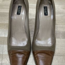 Kate Spade brown leather and suede heels
