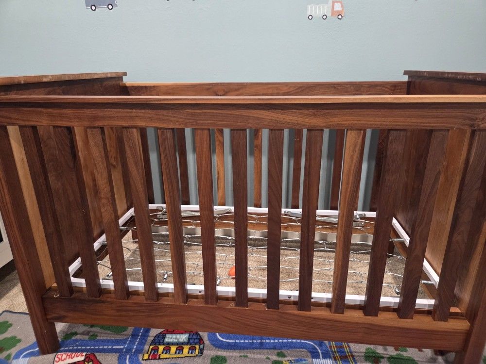 Handmade Walnut Crib