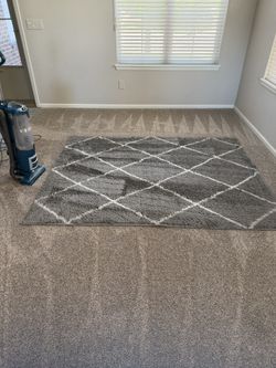 Gray Rug 63" x 84" (Very Good Condition)