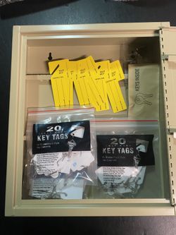 Key Box: 64 Key Capacity, Single Key Lock, Steel, Beige Wall Mount  