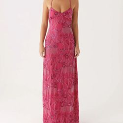 Pink Maxi Sequin Dress
