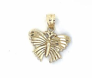 Woman’s Ladies 10k Yellow Gold Butterfly Charm Pendant For Necklace GP3114356