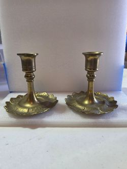 Solid Brass candle holders (pair)
