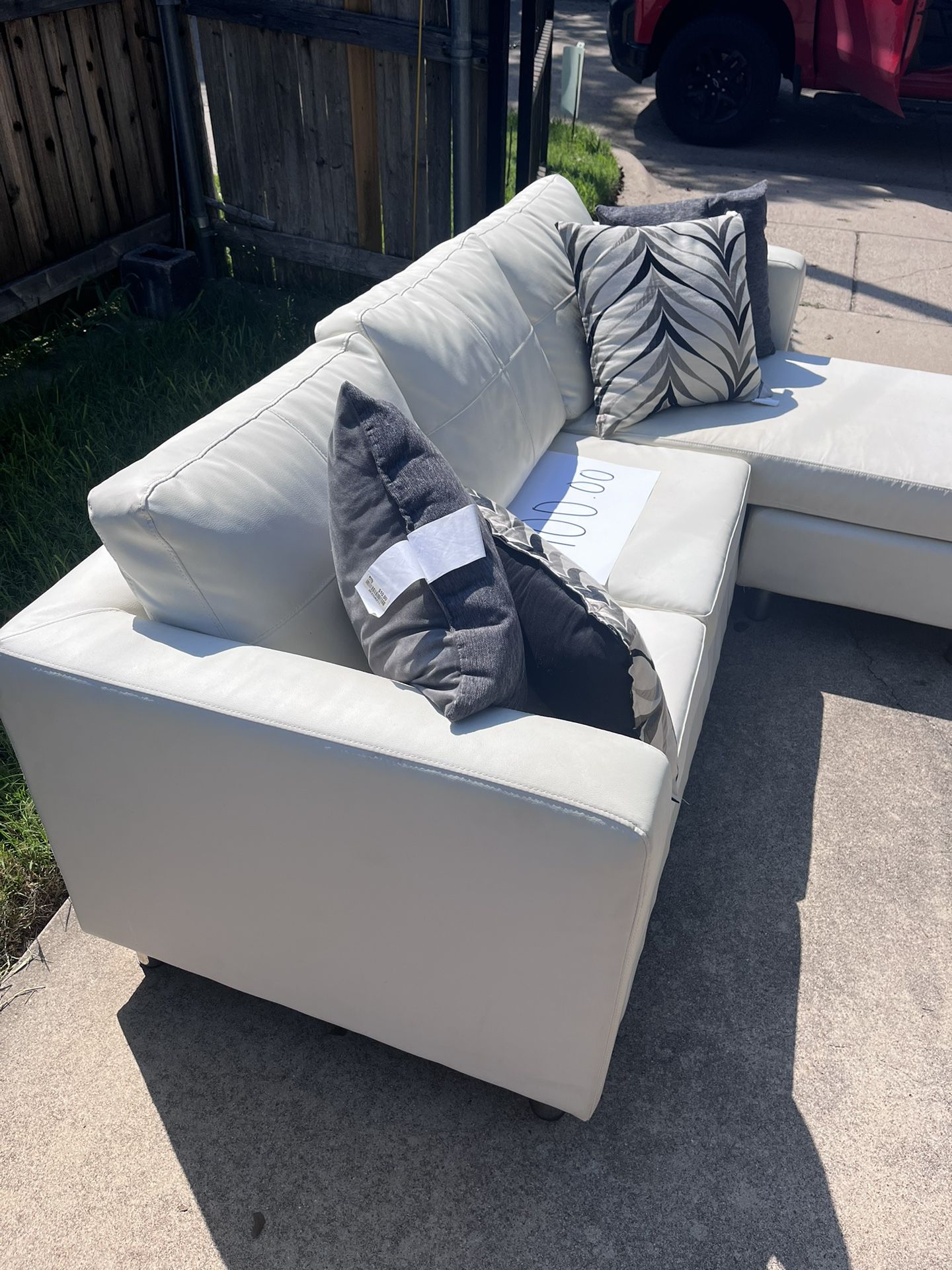 Small White Leather Couch