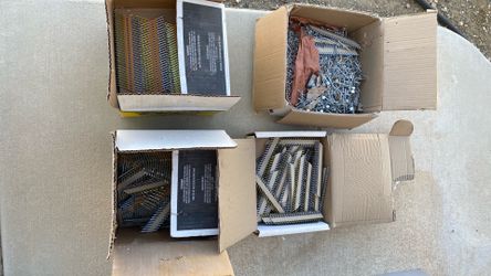 4 boxes of halsteel striker roofing nails different sizes