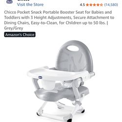 Chicoo Portable Booster Seat New Grey White $35