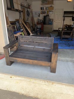 Wood Patio LoveSeat