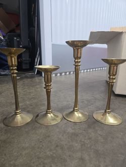 Solid Brass Candlestick Set