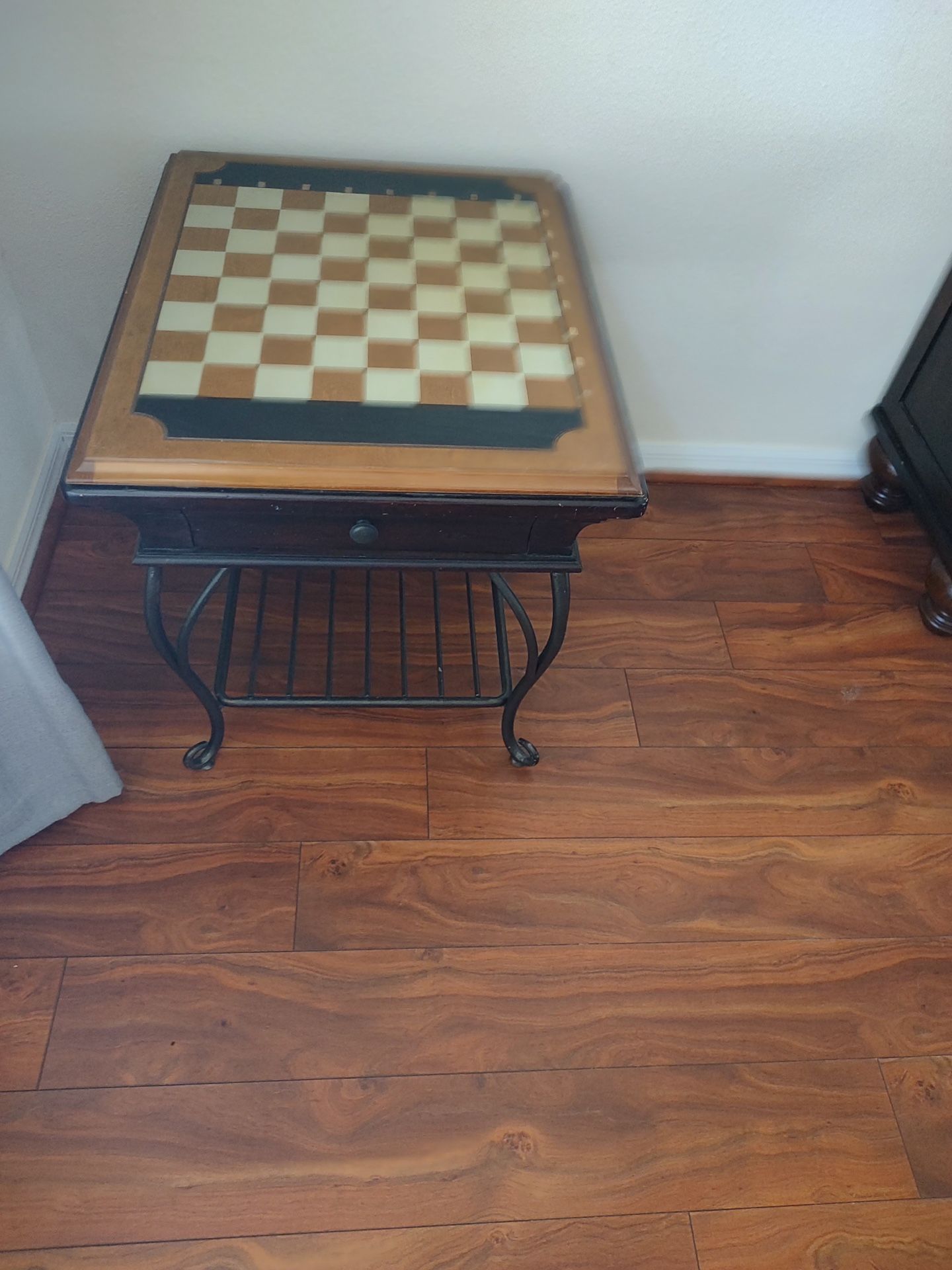 Chess / Checker Table Sturdy Good Condition
