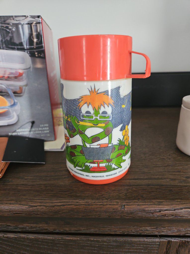 1970s Aladin frog lunch thermos