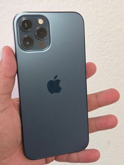 Iphone 12 pro max 256gb pacific blue unlocked for any carrier face I'd disabled
