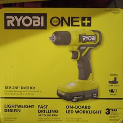 Ryobi One 18v 3/8 Drill kit