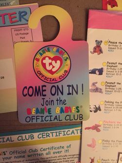 Ty beanie baby collection of newsletters club certs etc