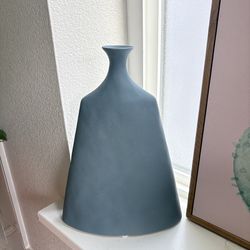 Brand new contemporary style matte blue ceramic vase