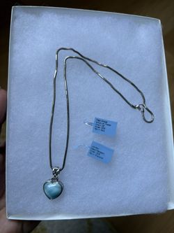 Blue Larimar Heart Necklace